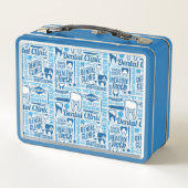 Blaues zahnmedizinisches Klinik-Muster Metall Brotdose (Rückseite)