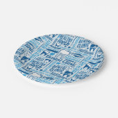 Blaues zahnmedizinisches Klinik-Muster Pappteller (Schrägansicht)