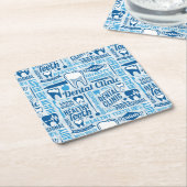 Blaues zahnmedizinisches Klinik-Muster Rechteckiger Pappuntersetzer (angewinkelt)