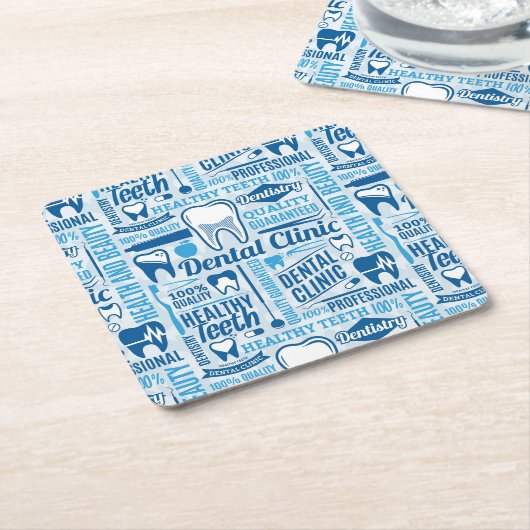 Blaues zahnmedizinisches Klinik-Muster Rechteckiger Pappuntersetzer (angewinkelt)