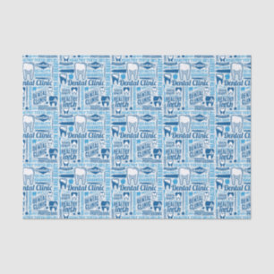 Blaues zahnmedizinisches Klinik-Muster Seidenpapier