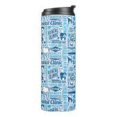 Blaues zahnmedizinisches Klinik-Muster Thermosbecher (Nach links gedreht)