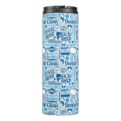 Blaues zahnmedizinisches Klinik-Muster Thermosbecher (Rückseite)