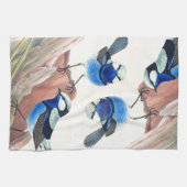 Blaues Zaunkönig-Vogel-wild lebende Tiere Animalsl Geschirrtuch (Horizontal)