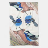 Blaues Zaunkönig-Vogel-wild lebende Tiere Animalsl Geschirrtuch (Vertikal)