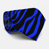 blaues Zebra Krawatte (Gerollt)