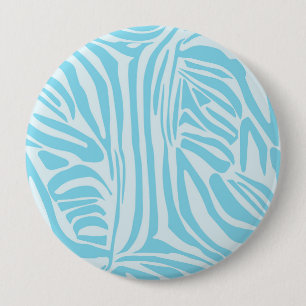 Blaues Zebra-Muster Button