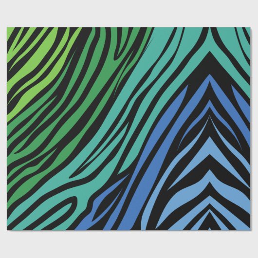 Blaues Zebra-Muster Geschenkpapier (Flach)