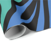 Blaues Zebra-Muster Geschenkpapier (Rolleneckpunkt)