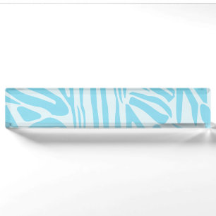 Blaues Zebra-Muster Namensplakette