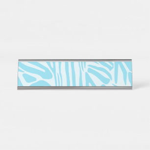 Blaues Zebra-Muster Schreibtischnamensplakette