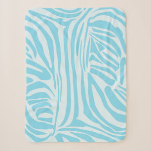 Blaues Zebra-Muster Sherpadecke