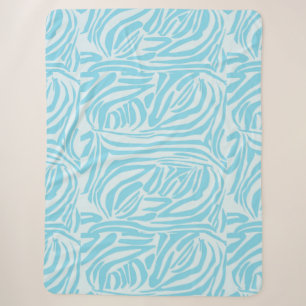 Blaues Zebra-Muster Sherpadecke
