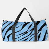 Blaues Zebra-Streifen-Muster Duffle Bag (Rückseite)