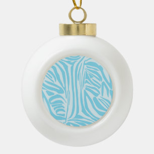 Blaues Zebramuster Keramik Kugel-Ornament