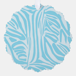 Blaues Zebramuster Ornament Karte
