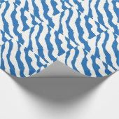 Blaues Zebrastreifen-Muster Geschenkpapier (Ecke)