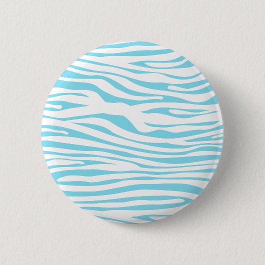 Blaues Zebrastreifenmuster Button (Vorderseite)