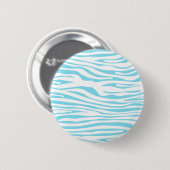Blaues Zebrastreifenmuster Button (Vorne & Hinten)