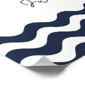 Blaues Zeichen für die Nautische Marine Poster (Ecke)