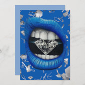 Blaues zerbrochenes Glas und Diamantbeutel Dankeskarte (Vorne/Hinten)