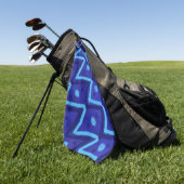 Blaues Zick-Zack-Punkte-Funky-Muster Golfhandtuch (Gras)