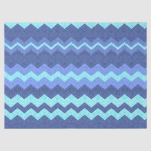 blaues Zickzack Gewebepapier Seidenpapier