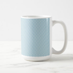 Blaues Zickzack mit Monogramm Kaffeetasse