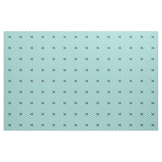 Blaues Zickzack mit Monogramm Stoff (Yard (91,4 cm))
