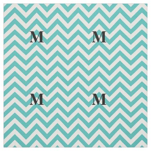 Blaues Zickzack mit Monogramm Stoff (Muster)