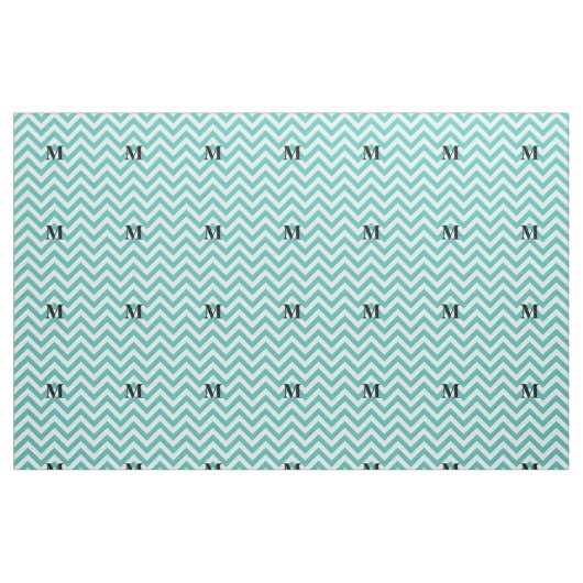 Blaues Zickzack mit Monogramm Stoff (Fat Quarter (45,7 x 55,9 cm))