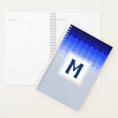 Blaues Zickzack Muster Mit Monogramm Planer (Anzeige)