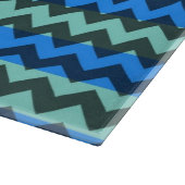 Blaues Zickzack Muster Schneidebrett (Ecke)