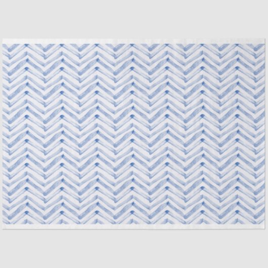 Blaues Zickzack Muster Seidenpapier (Vorderseite)