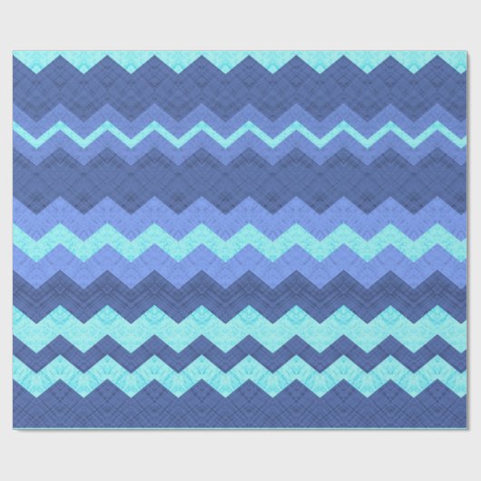 blaues Zickzack Packpapier (Flach)