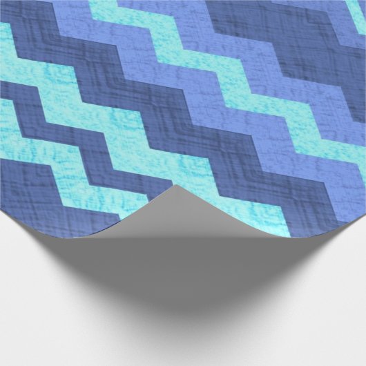 blaues Zickzack Packpapier (Ecke)