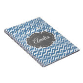 Blaues Zickzack Personalisiertes Notebook Notizblock (Rechte Seite)