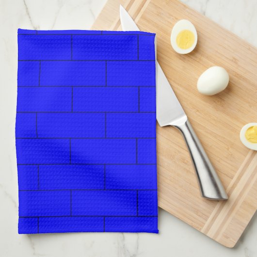 Blaues Ziegel-Design Geschirrtuch (Viertel Falte)
