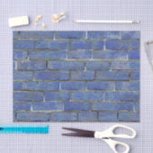 Blaues Ziegelstein-Muster Seidenpapier (Handwerk)