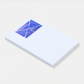 Blaues Ziel Post-it Klebezettel (angewinkelt)