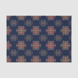 blaues Ziermuster Seidenpapier