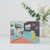 Blaues Zimmer für Expressionisten Postkarte (Stehend Vorderseite)