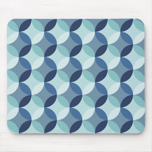Blaues Zirkularmuster Mousepad (Vorne)