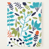 Blaues Zitronengrün und orangefarbenes Blumenmuste Planer (Rückseite)