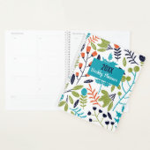 Blaues Zitronengrün und orangefarbenes Blumenmuste Planer (Anzeige)