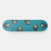 Blaues Zombie-Motiv Skateboard (Horizontal)