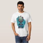 Blaues Zombie-Motiv T-Shirt (Vorne ganz)