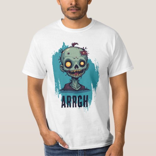Blaues Zombie-Motiv T-Shirt (Vorderseite)