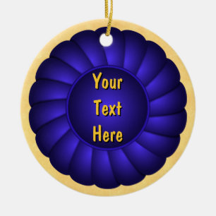 Blaues zu personifizieren Band-Rosette Keramik Ornament