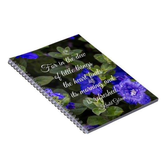 Blaues Zwerg Morning Glanz Inspiration Zitat Notizblock (Rechte Seite)